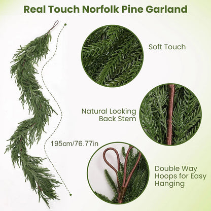 Pine Garland Real Touch Christmas Garland Greenery