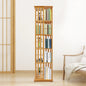 5-Tier Bamboo Rotating Bookcase,Tan/Wood Color