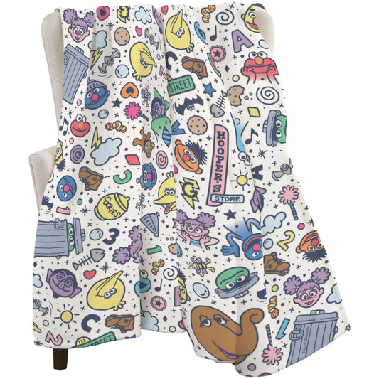 Sesame Street cartoon printed flannel, warm blanket