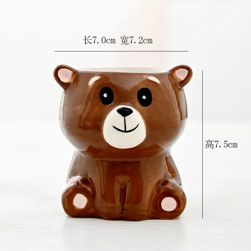 Cartoon Animal Ceramic Flower Pot Table Display