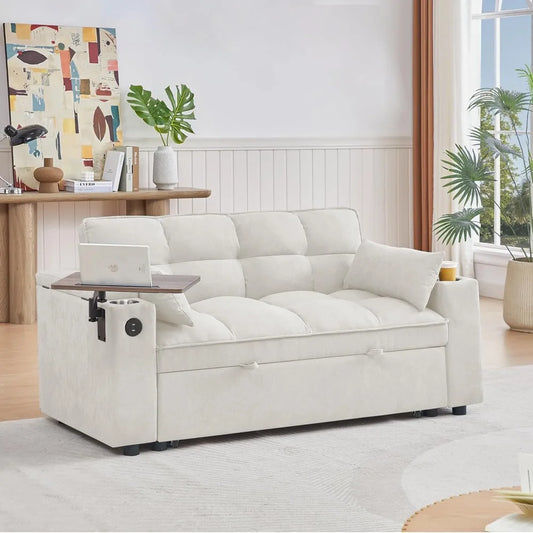 65" Convertible sleeper sofa bed pull-out