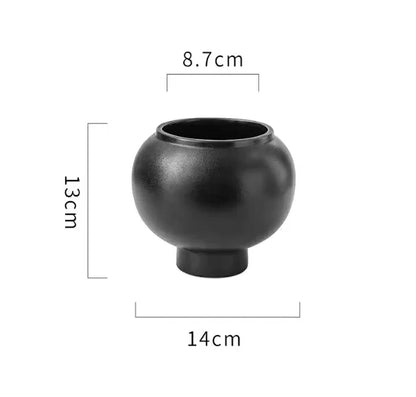 Hand Carved Ceramic Bonsai Pot with Base