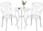 Set of white bistro table and chairs for 2