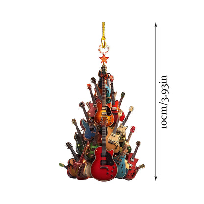 2d Acrylic Guitar Christmas Tree Decoration 2025