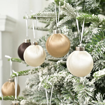 12PC Glossy Satin Christmas Hanging Ball Ornaments