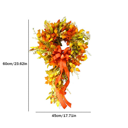 Thanksgiving Farmhouse Autumn Wreath Decor Maple Leaf