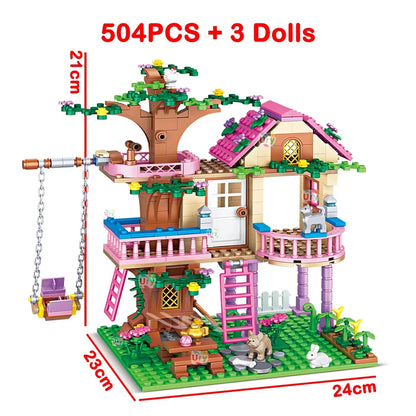 Summer Holiday Villa Blocks Sets with Figures