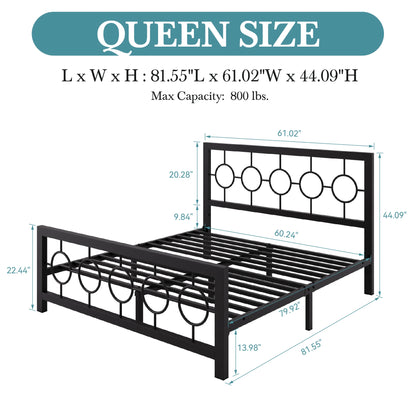 Metal Platform Bed Frame, Circular Design