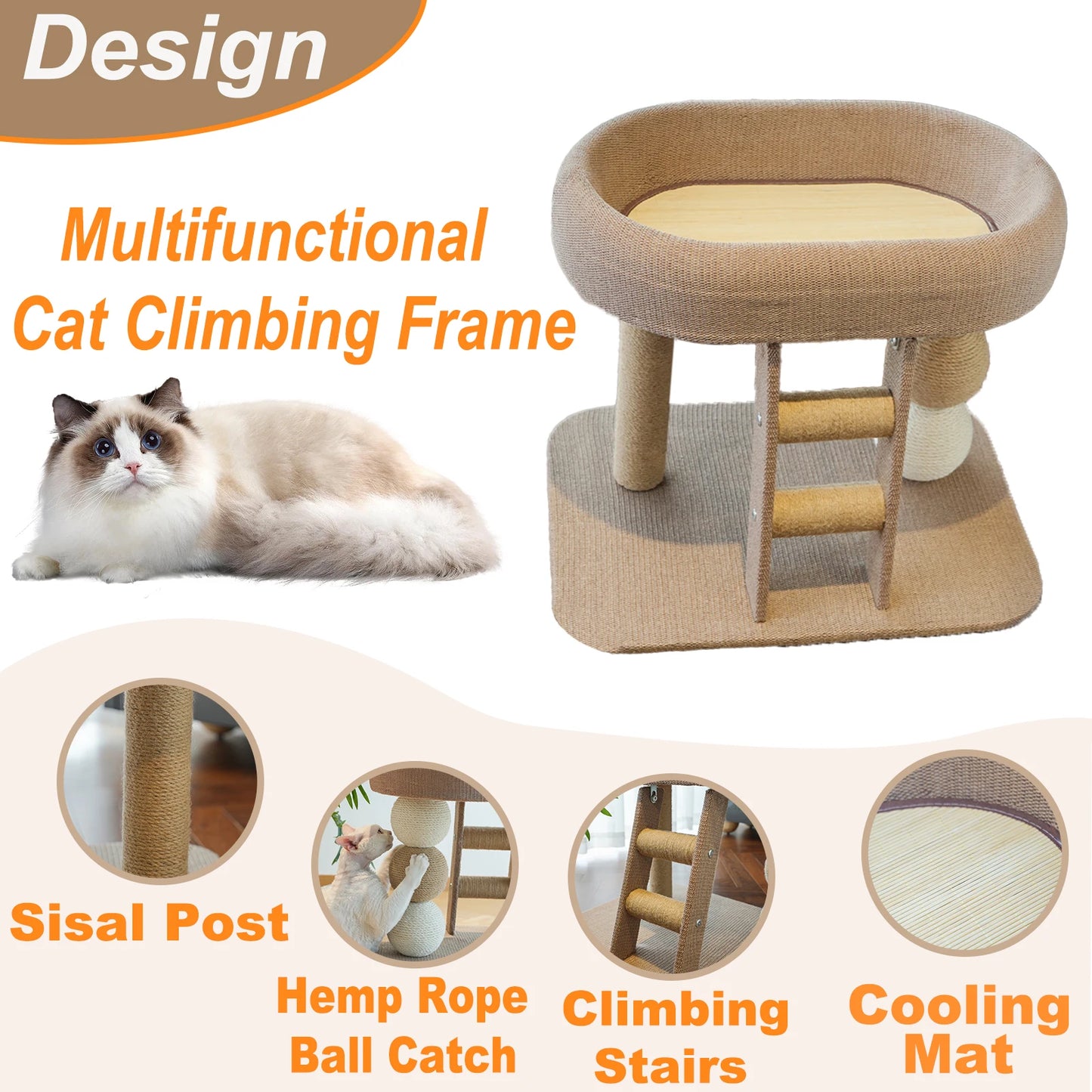 Large Indoor Cat Climbing Frame Tower Bed