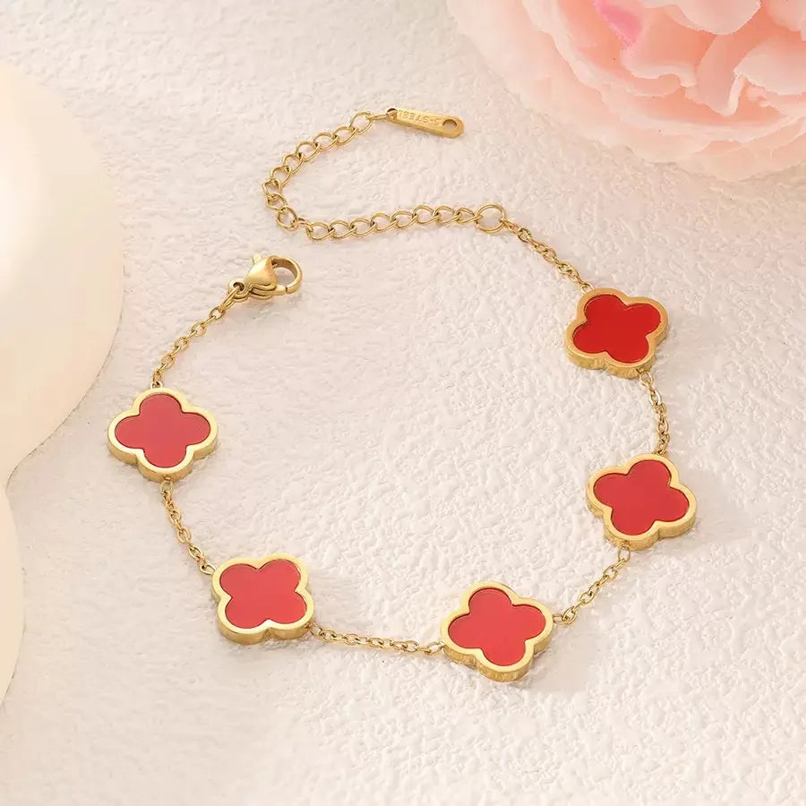 Fashionably Simple Four-Leaf Clover Stainless Steel