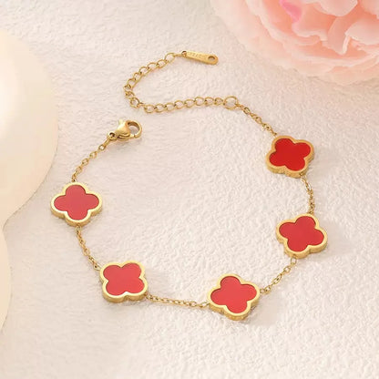 Fashionably Simple Four-Leaf Clover Stainless Steel