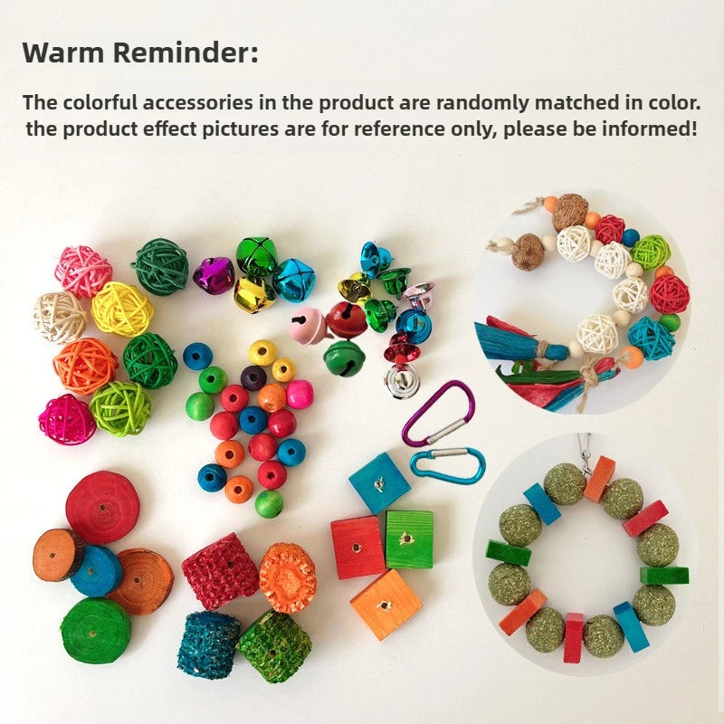 Bird Parrot Toy Colorful Bites Ball with Foraging Holes