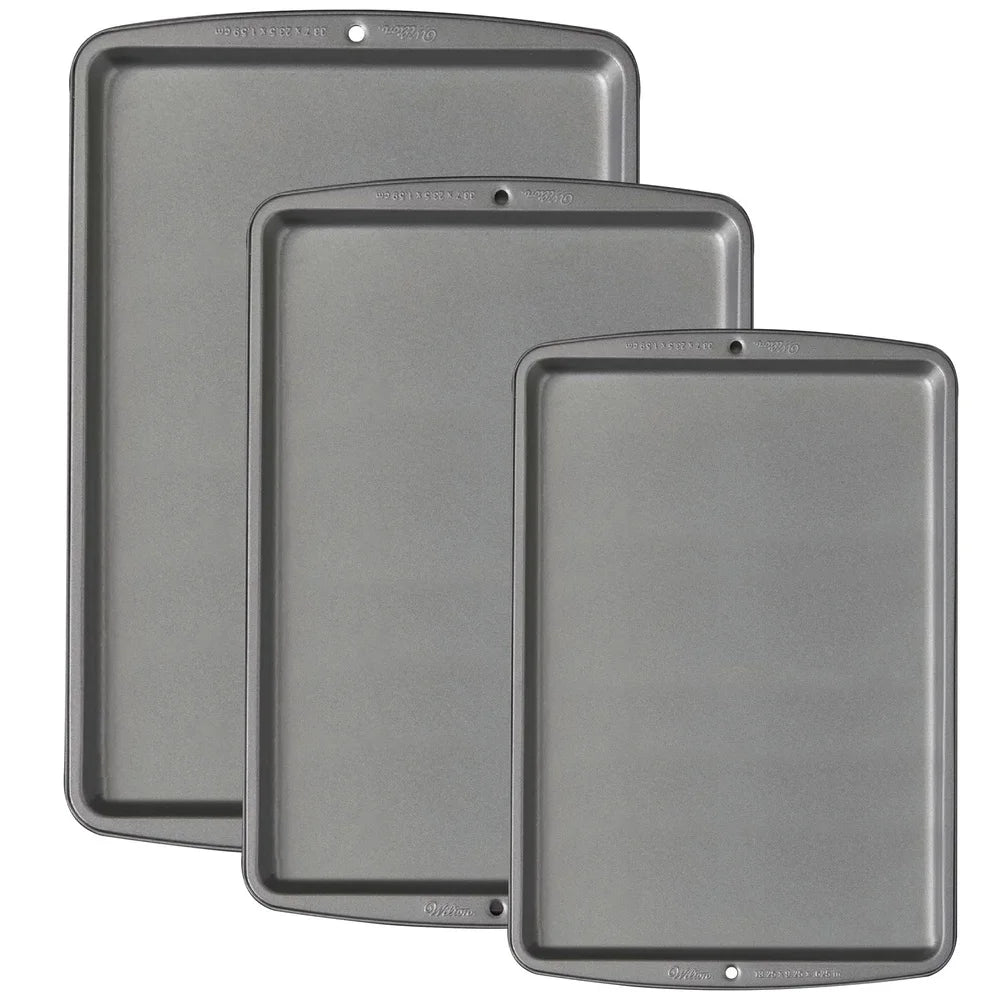 Non-Stick Cookie Sheet Pan Bakeware Set 3-Piece