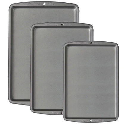 Non-Stick Cookie Sheet Pan Bakeware Set 3-Piece
