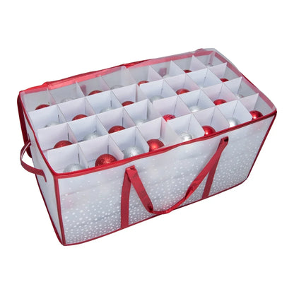 Ornament Storage Organizer with Handles and Zipper