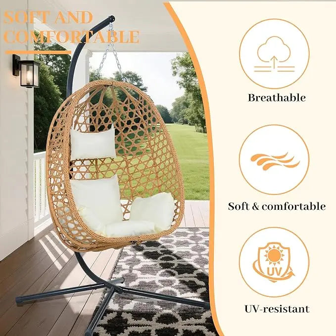 Hanging Egg Chair with Cushions Comfortable Chair