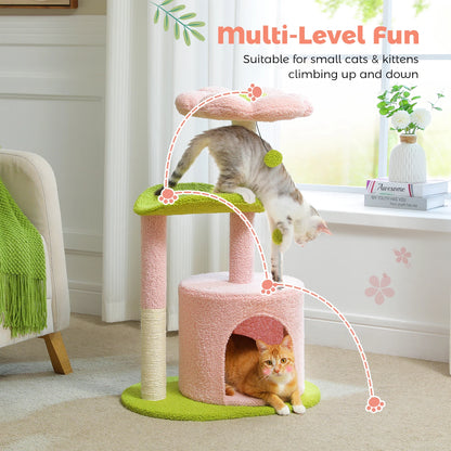 Small Flower Cat Tree for Indoor Cats