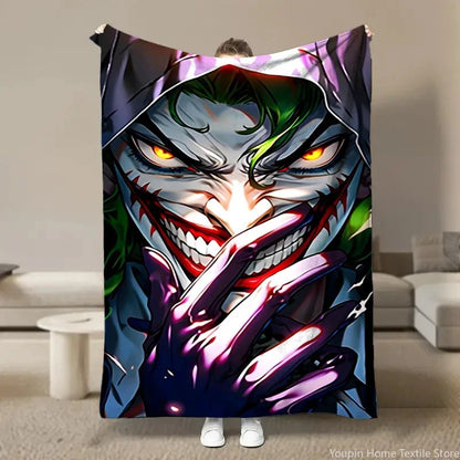 Warm Soft Clown Joker Flannel Throw Blanket