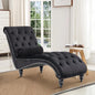 Tufted Velvet Chaise Lounge Chair Indoor & Pillow