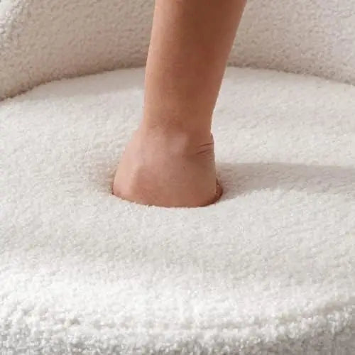 Modern Swivel Ottoman Vanity Chair, Upholstered