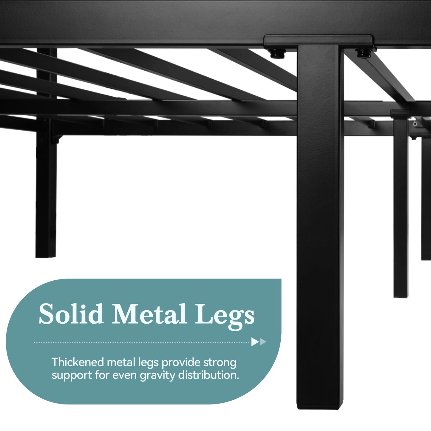 Canopy Bed Frame, Enhanced 4-Poster, 3-Metal Crossbar