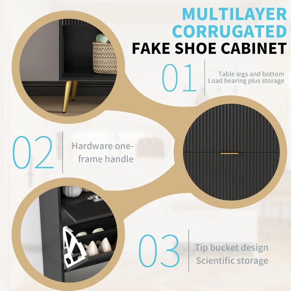 Shoe Storage/Organizer Cabinet 2 Flip Drawers