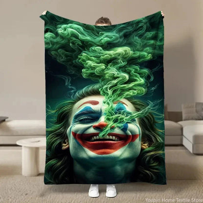Warm Soft Clown Joker Flannel Throw Blanket