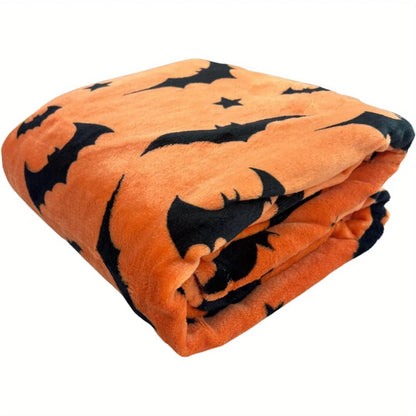 Halloween Ghosts and Bats Pattern Vintage Blanket