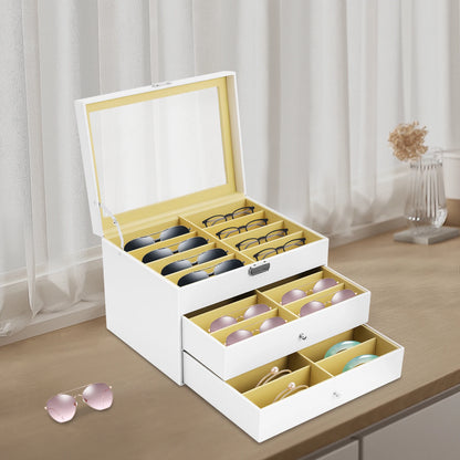 24-Compartment Eyeglasse/Sunglasses Glasses Display Drawer