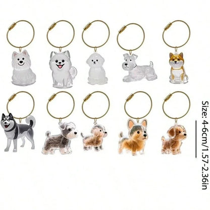 Creative Transparent Cute Dog Pendant Key Chain