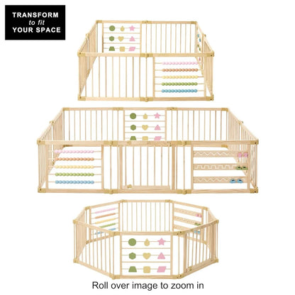 New upgrade-Wooden Playpen Extra Large  Adjustable