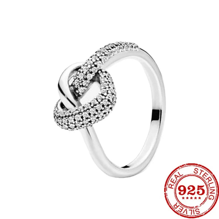 Silver Heart-shaped Classic Retro Rings Zircon