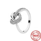 Silver Heart-shaped Classic Retro Rings Zircon