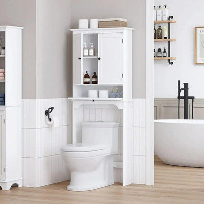 White Customizable Over The Toilet Storage Cabinet