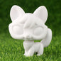 White Lovely Shorthair Cat, Collie and Husky Figurines