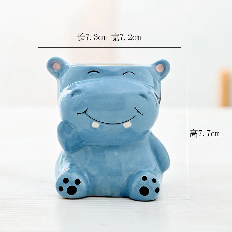 Cartoon Animal Ceramic Flower Pot Table Display