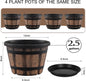 12 inch Barrel Planters Drainage Holes Saucer