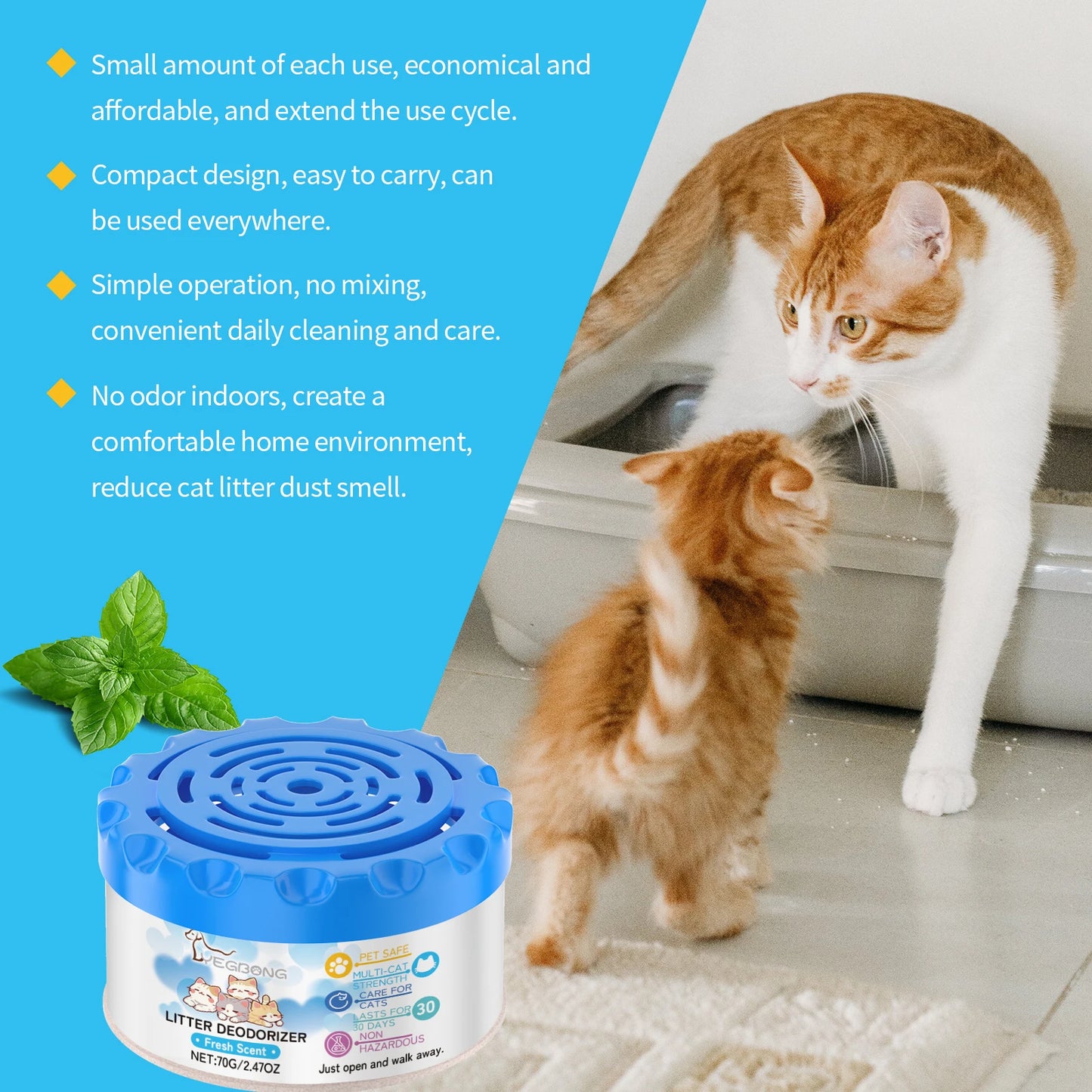 70g Cat Litter Box Deodorizer Freshing Scent