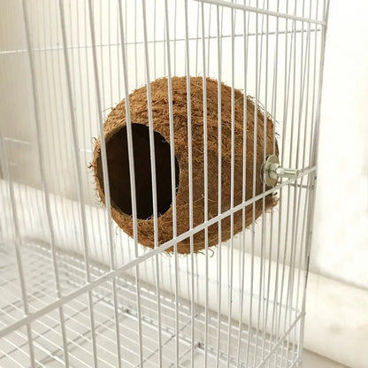 Natural Coconut Shell Hideaway Bird Nest Cage