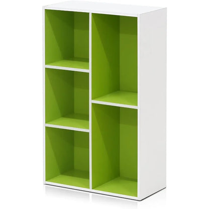 White Green 11-Cube and 5-Cube Bookcases
