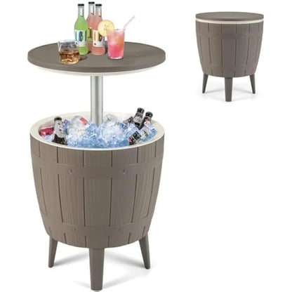 All-Weather Outdoor Cooler Patio Bar Side Table