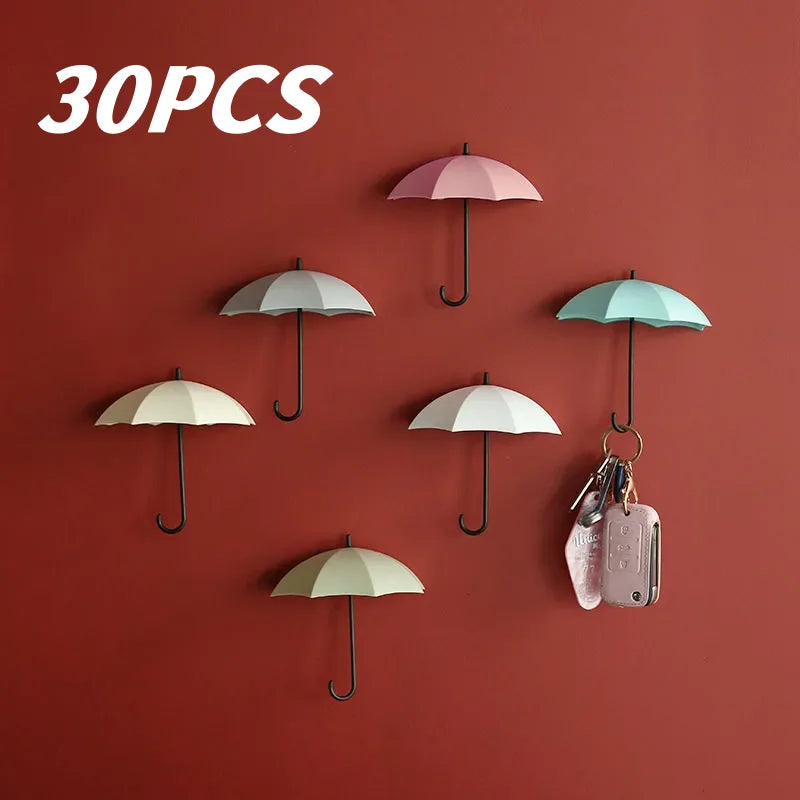 Cute Umbrella Shaped Hooks No-Punch Wall Hooks