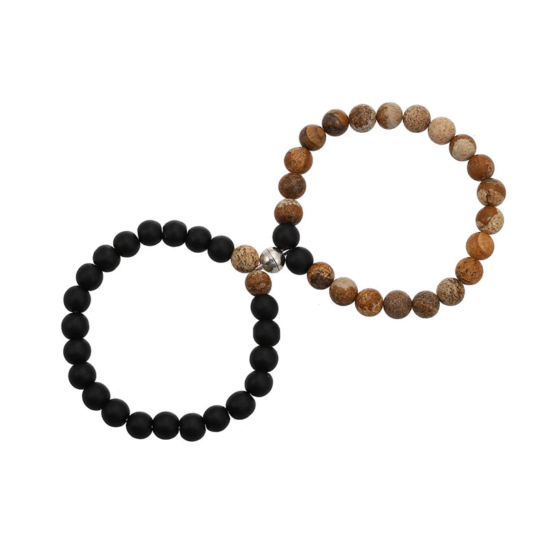 Natural Stone Lover's Bracelet Magnet Clasp
