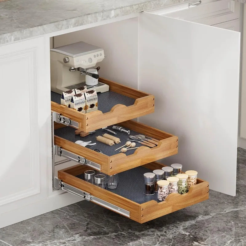 Pull Out Cabinet Drawer 3 Tier Heavy-Duty