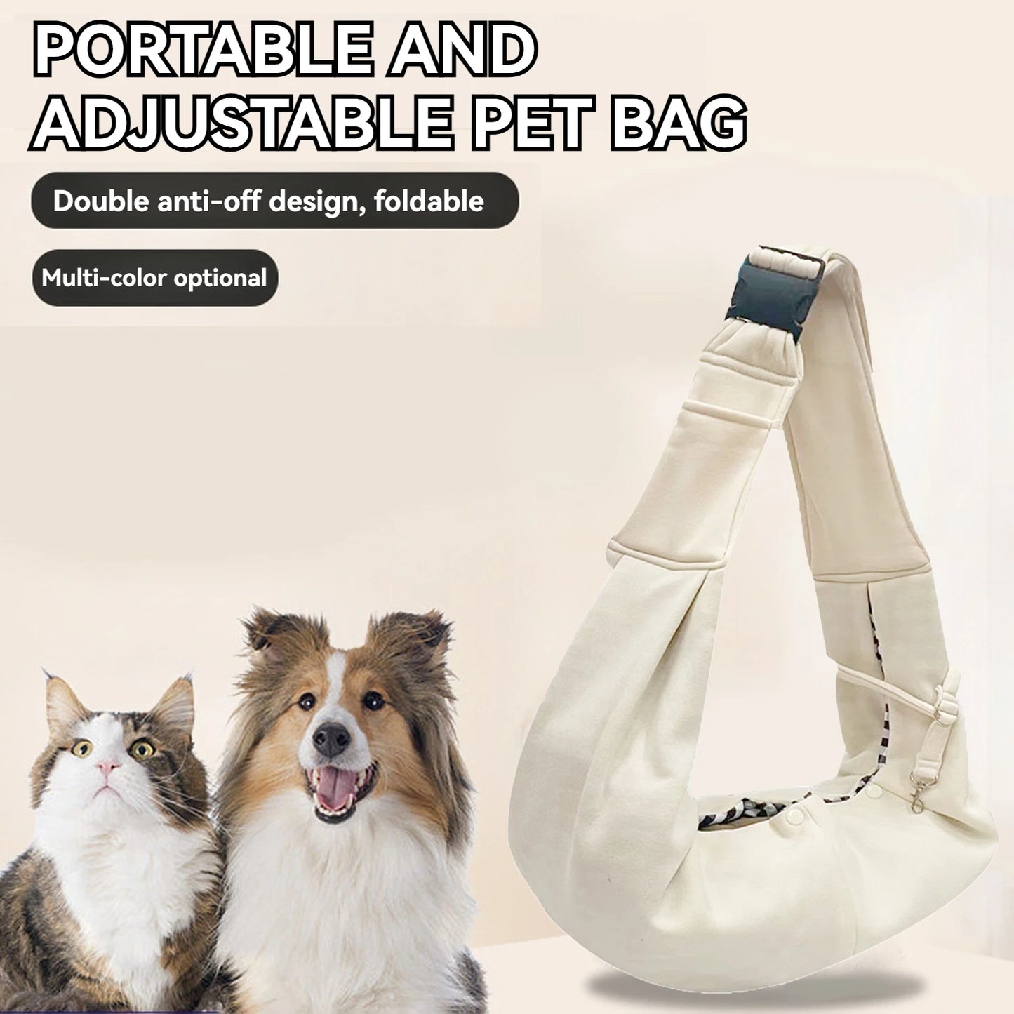 Small pet sling holder, hands-free reversible