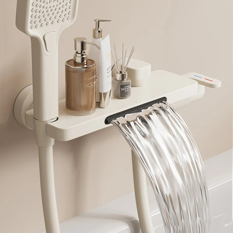 Bathroom Waterfall Bathtub Faucet With Hand-held Shower Head