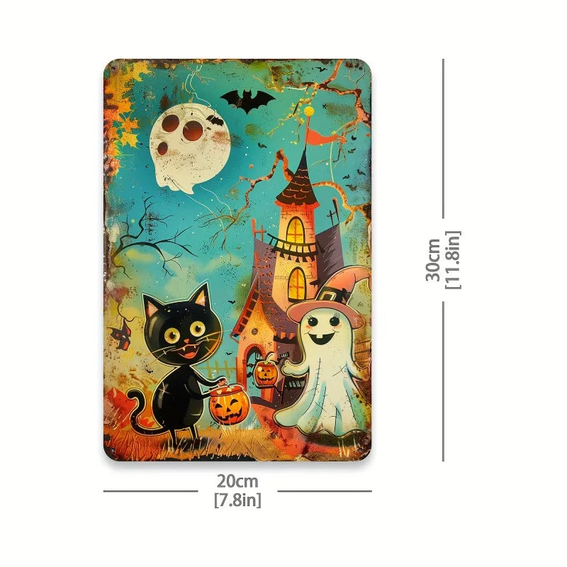 Cute Cat with Pumpkin Design Decoration