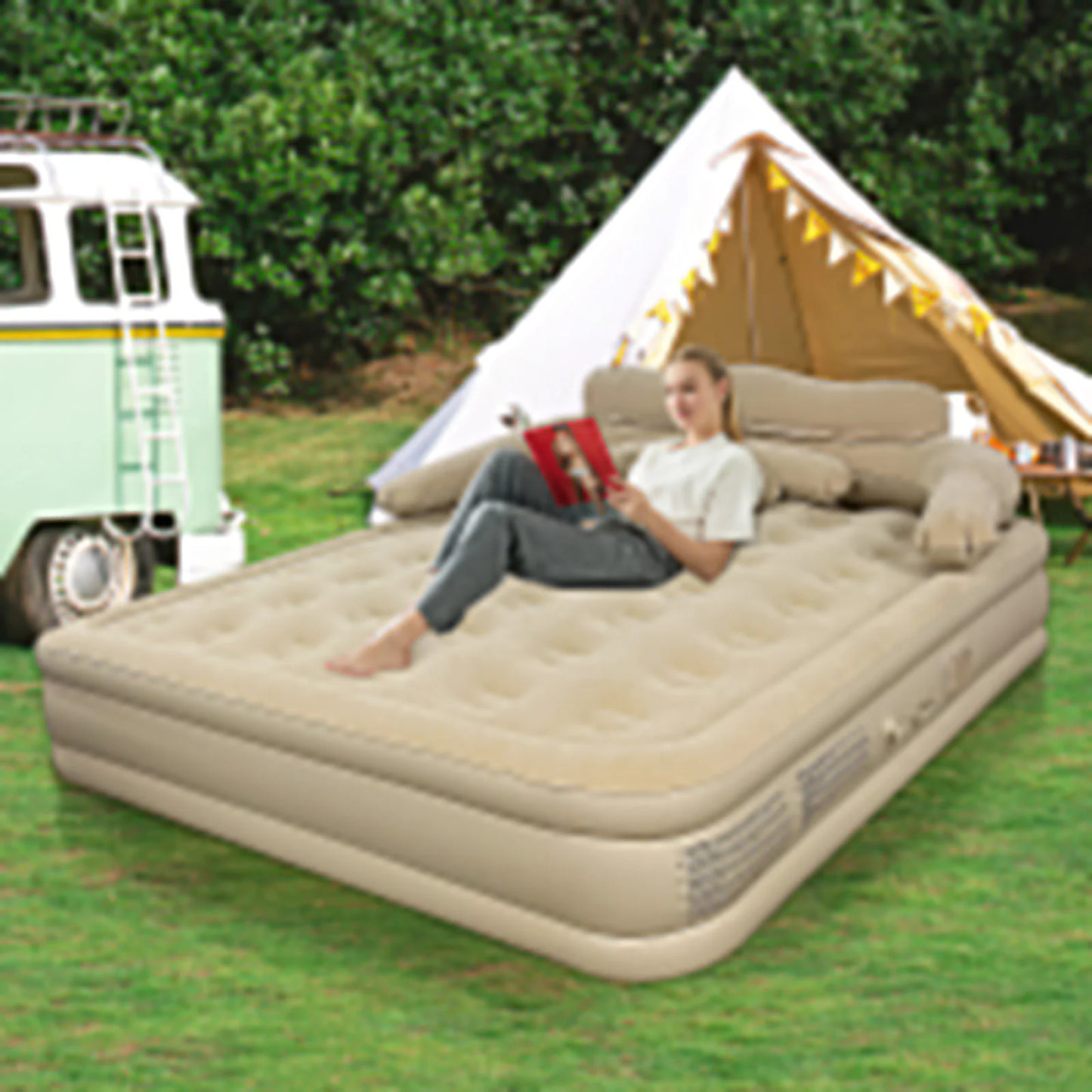 Inflatable Mattress For Home Outdoor Sleeping Bed