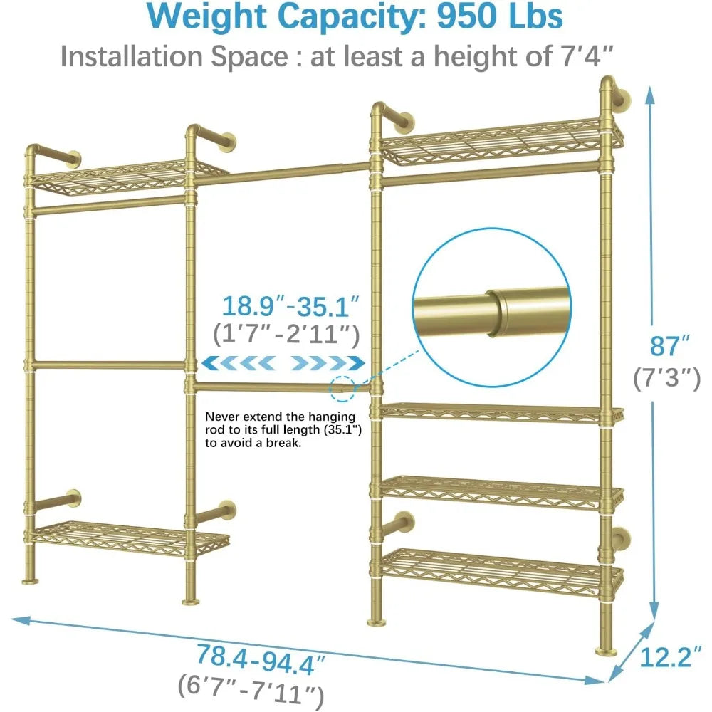 Heavy duty clothes rack for hanging clothes