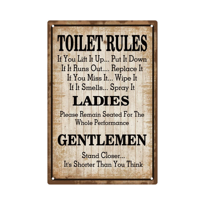 Iron Poster Toilet Rules Metal Tin Signs